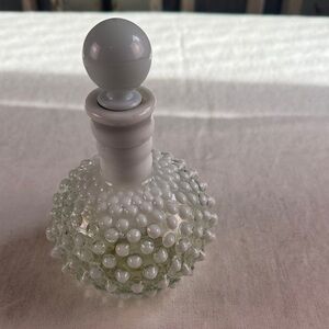 Fenton White Hobnail Perfume Bottle